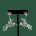 Amapola, handmade silver filigree MorphEar dangle earrings