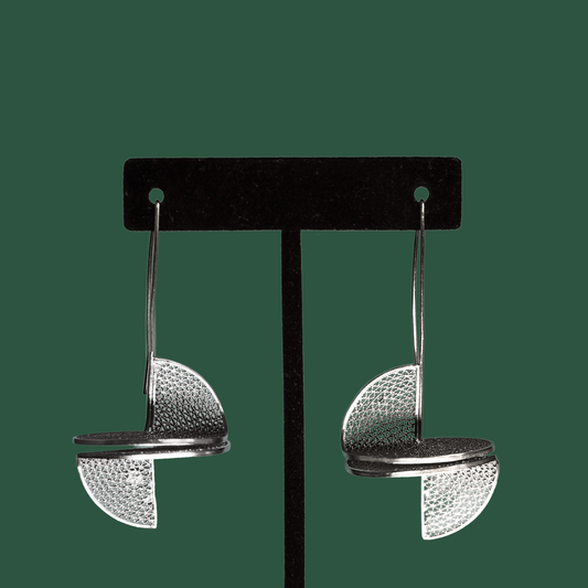 Candela, handmade silver filigree drop earrings