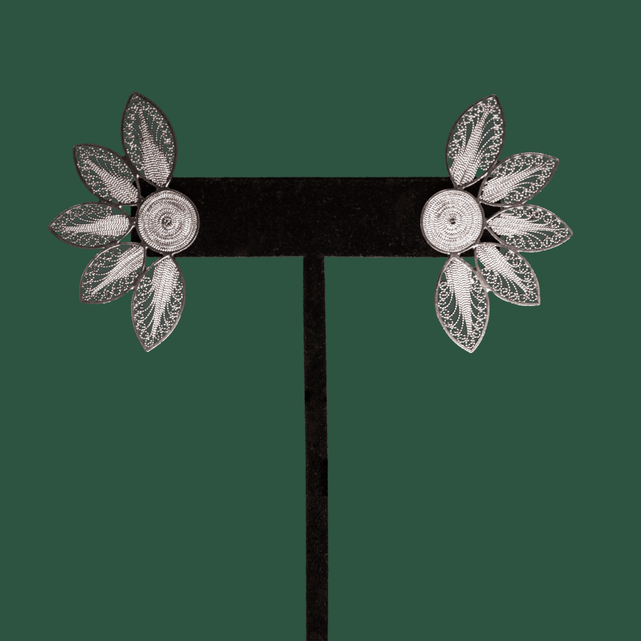 Candelaria, handmade silver filigree ear climber earrings