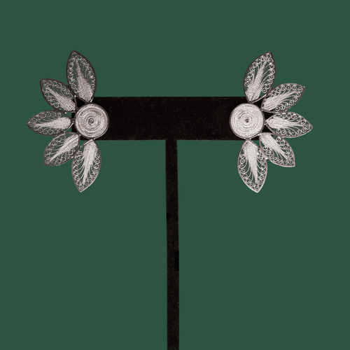 Candelaria, handmade silver filigree ear climber earrings