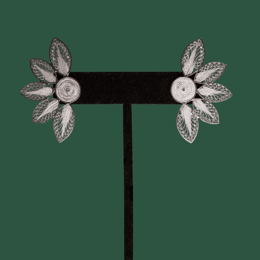 Candelaria, handmade silver filigree ear climber earrings