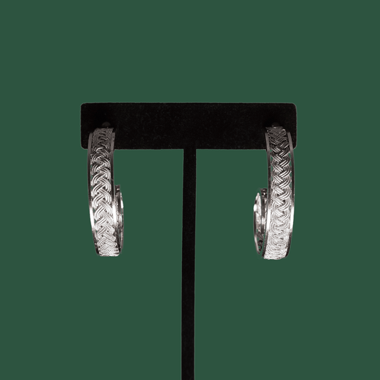 Casta, handmade silver filigree hoop earrings 
