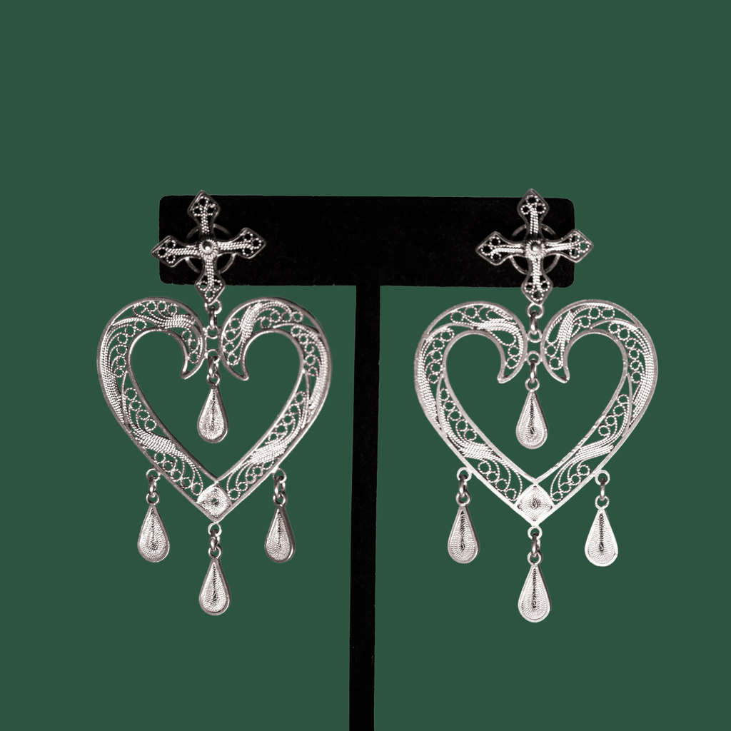 Dolores, handmade silver filigree MorphEar chandelier earrings 