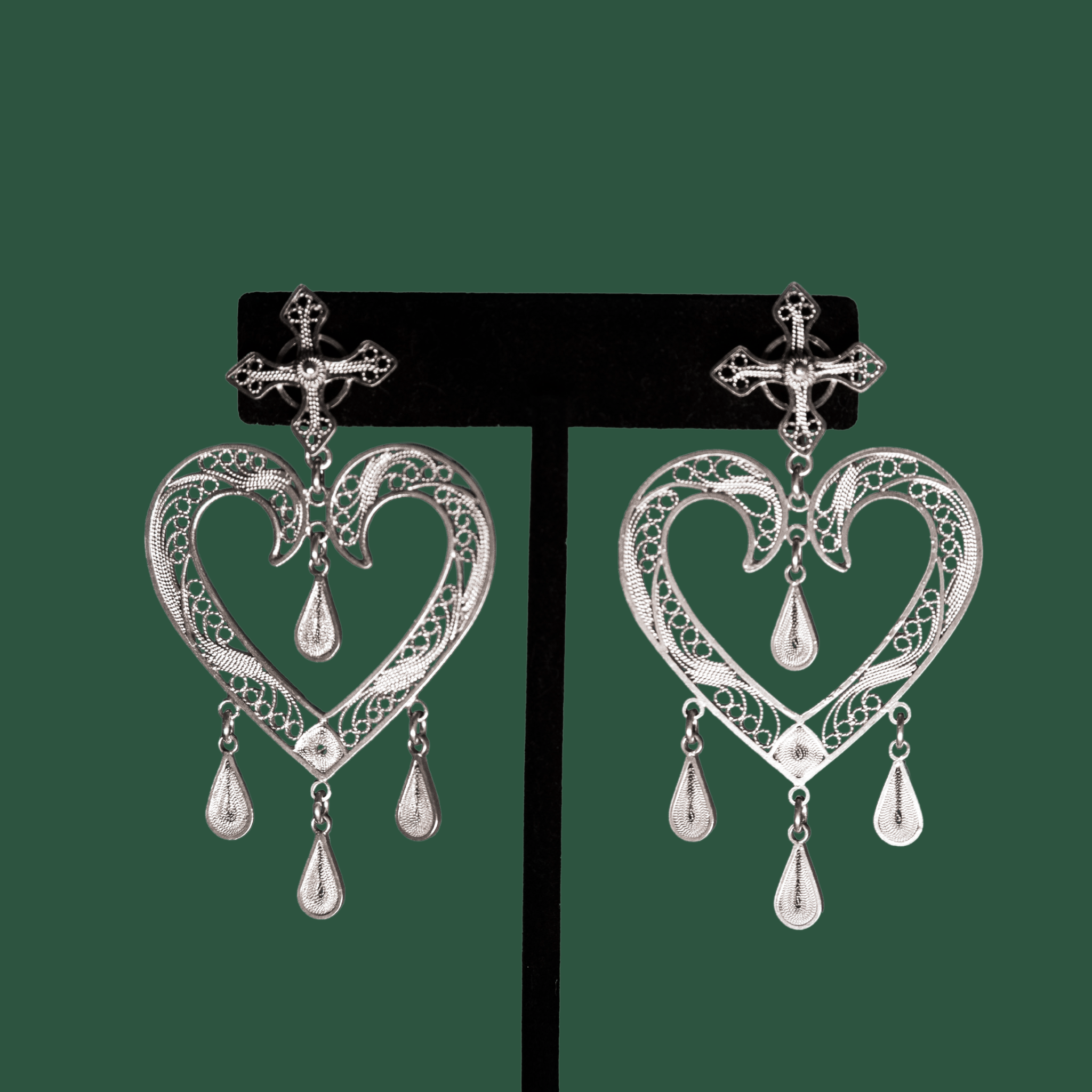 Dolores, handmade silver filigree MorphEar chandelier earrings 