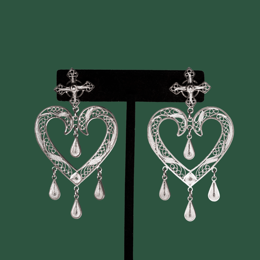 Dolores, handmade silver filigree MorphEar chandelier earrings 