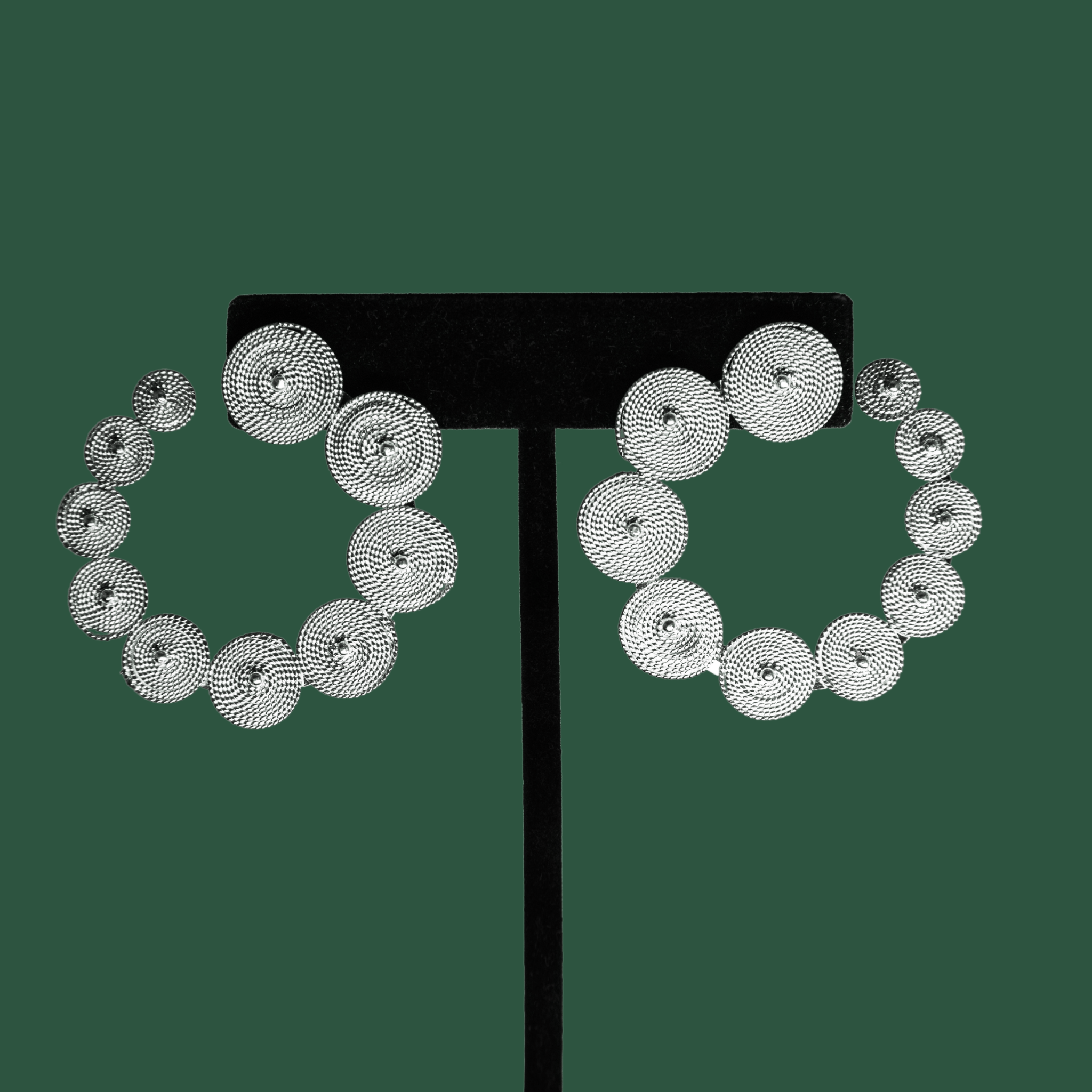 Estela, Handmade silver filigree hoop earrings  