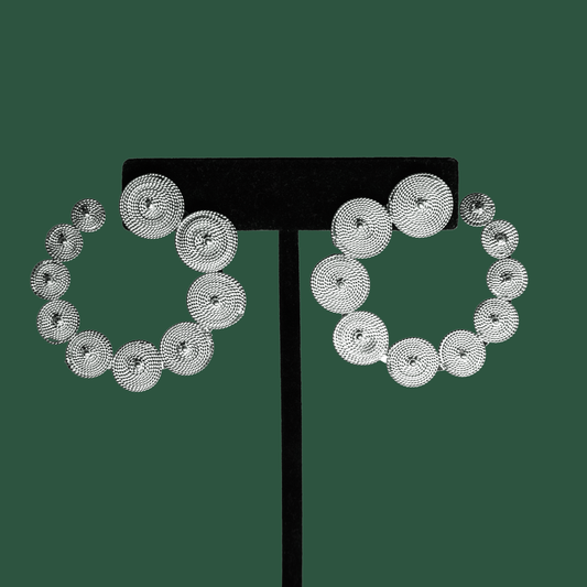 Estela, Handmade silver filigree hoop earrings  