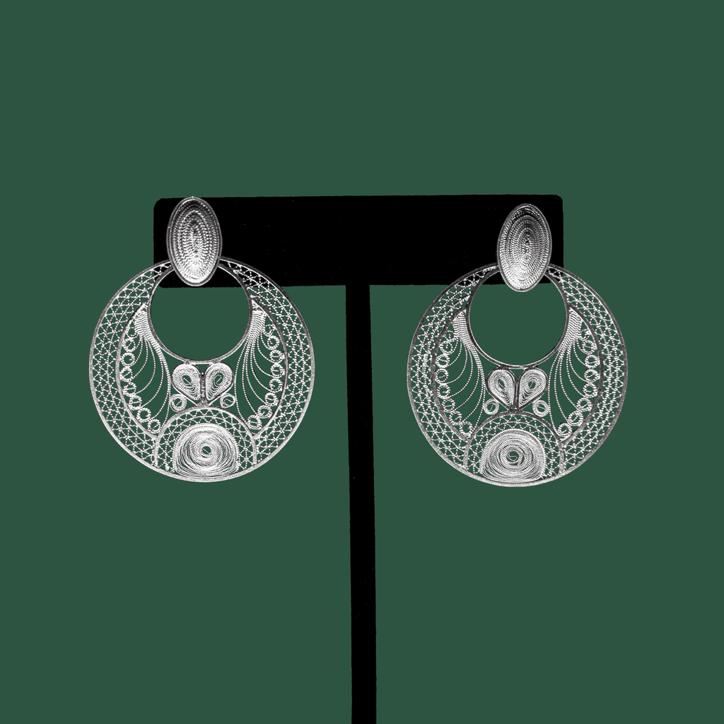 Inmaculada, handmade silver filigree MorphEar statement earrings 