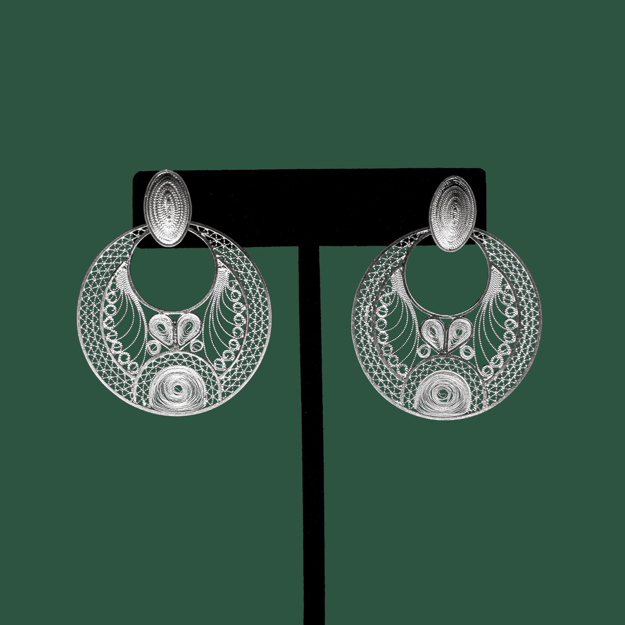Inmaculada, handmade silver filigree MorphEar statement earrings 