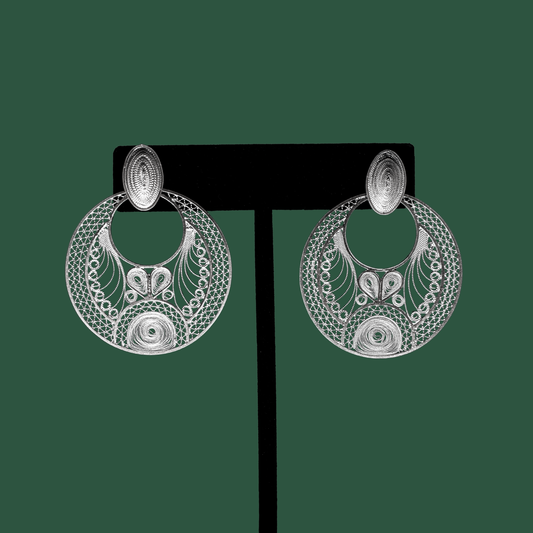 Inmaculada, handmade silver filigree MorphEar statement earrings 