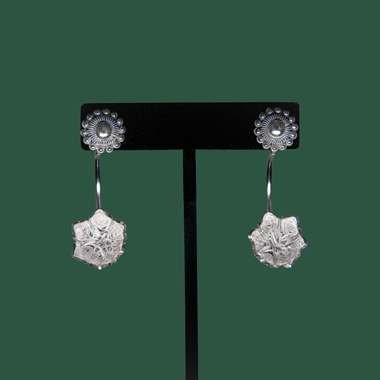 Jacinta, handmade silver filigree MorphEar drop earrings  