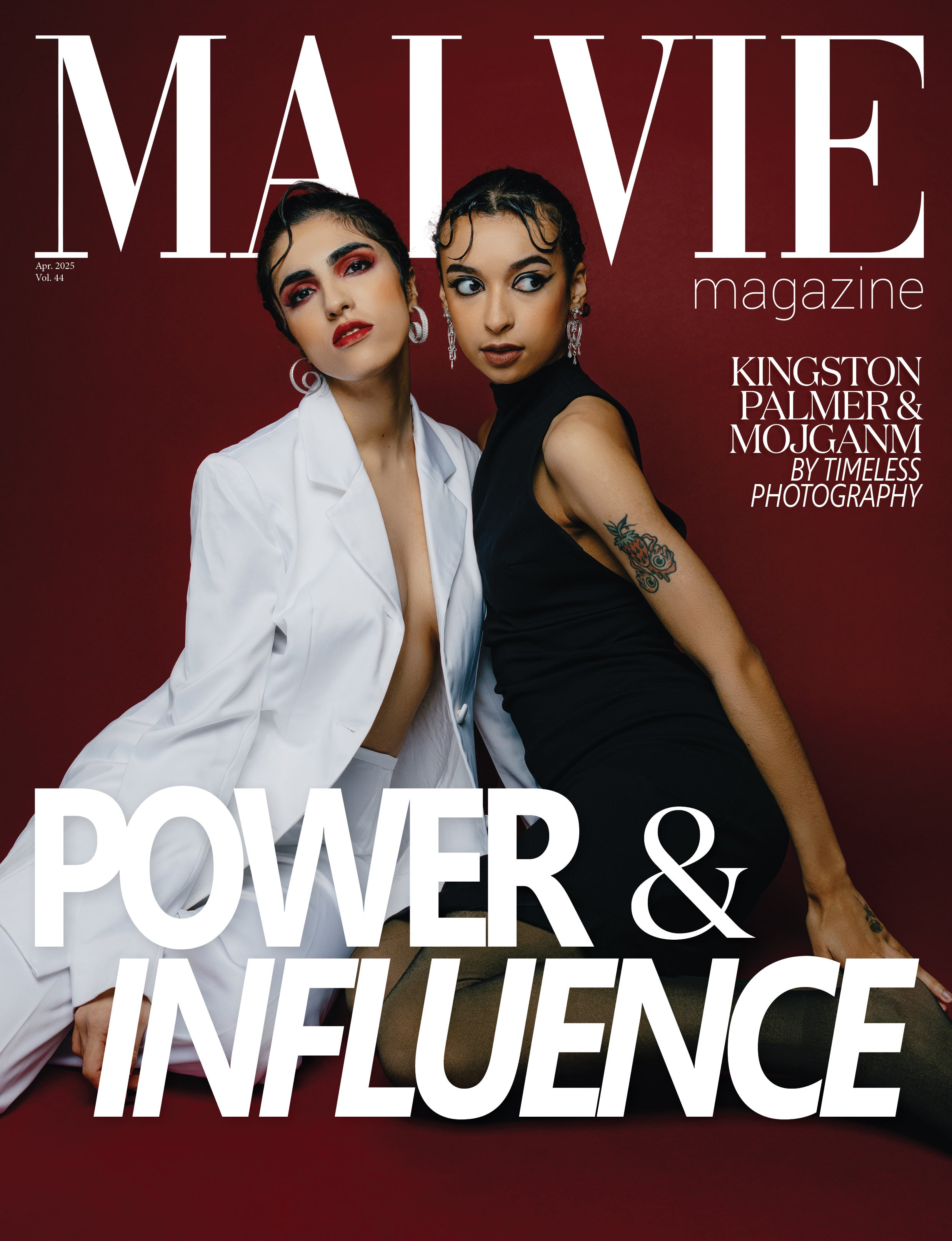 Cover Malvie Magazine featuring Models wearing Valerosa MorphEar earrings 
