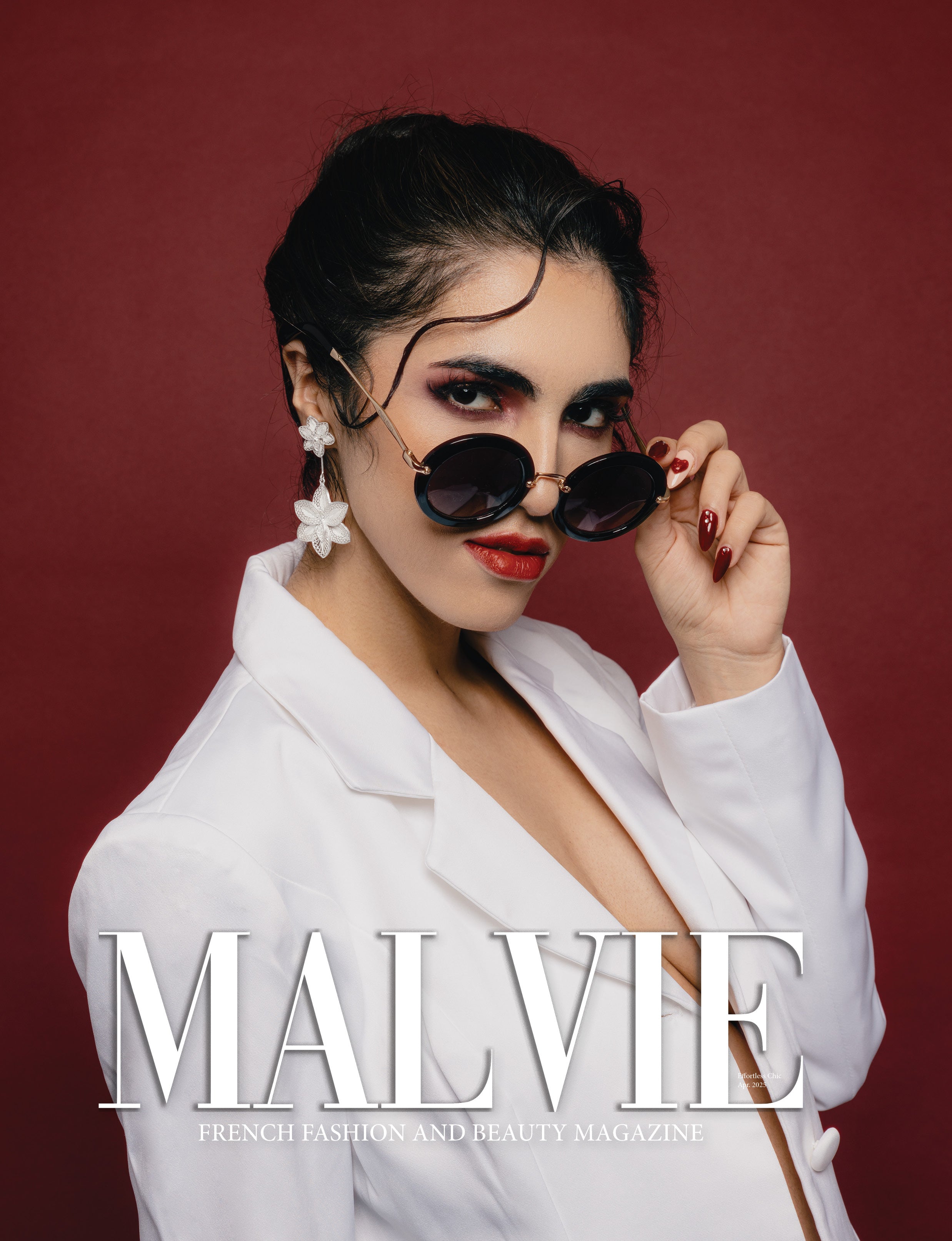 Model wearing Magdalena silver filigree MorphEar earrings by valerosa on Malvie