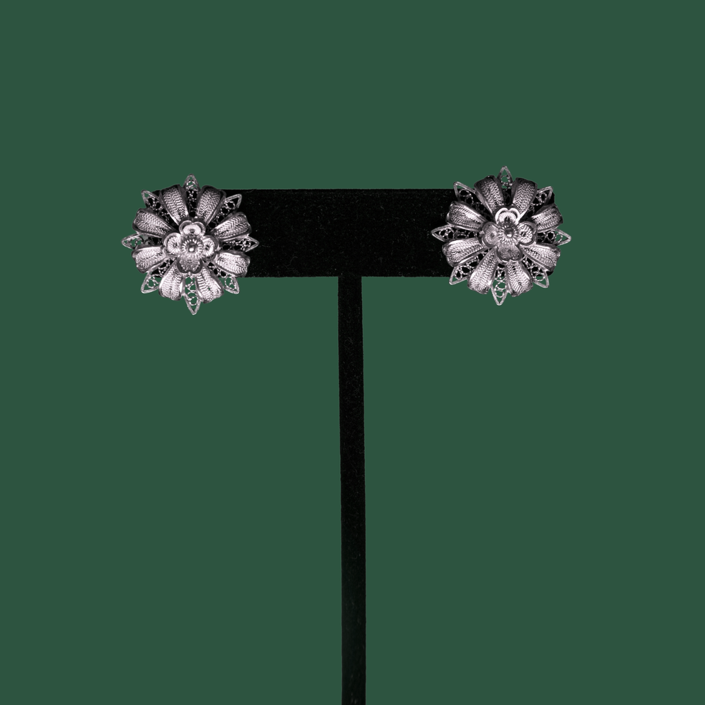 Milagros, handmade silver filigree MorphEar jacket earrings 
