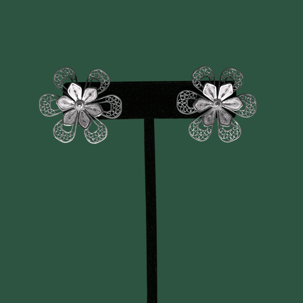 Prudencia, handmade silver filigree MorphEar jacket earrings
