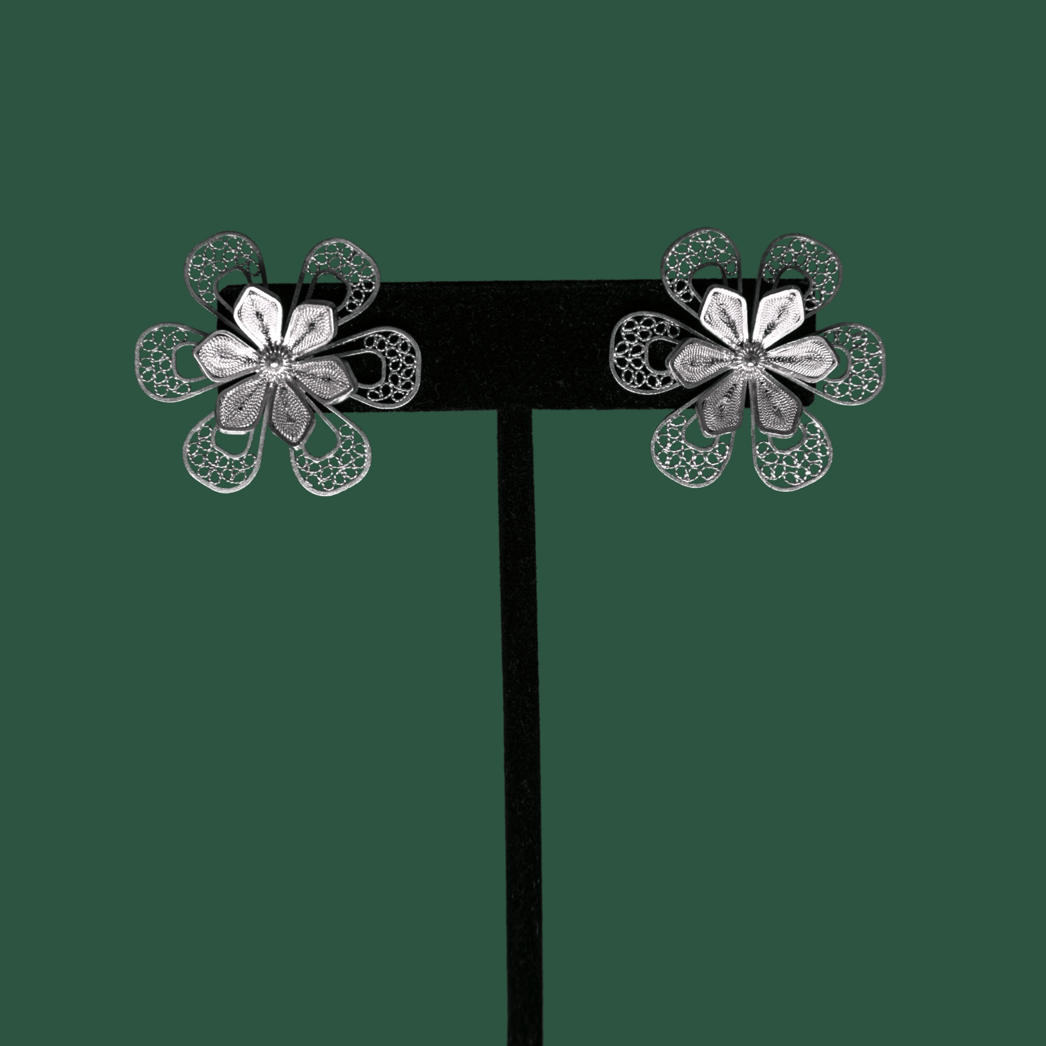 Prudencia, handmade silver filigree MorphEar jacket earrings
