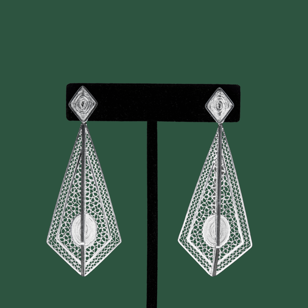 Remedios, handmade silver filigree MorphEar chandelier earrings
