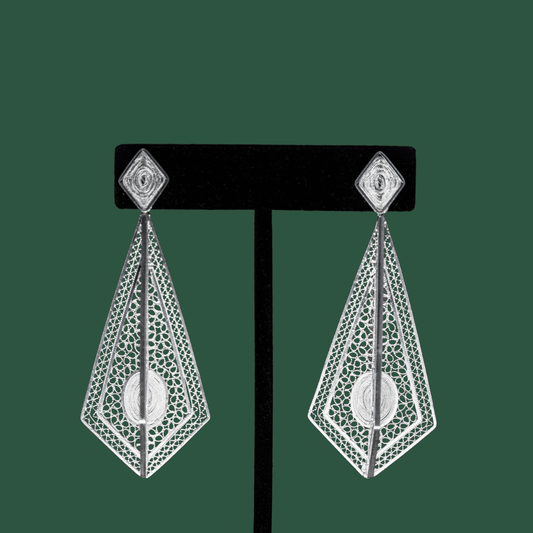 Remedios, handmade silver filigree MorphEar chandelier earrings
