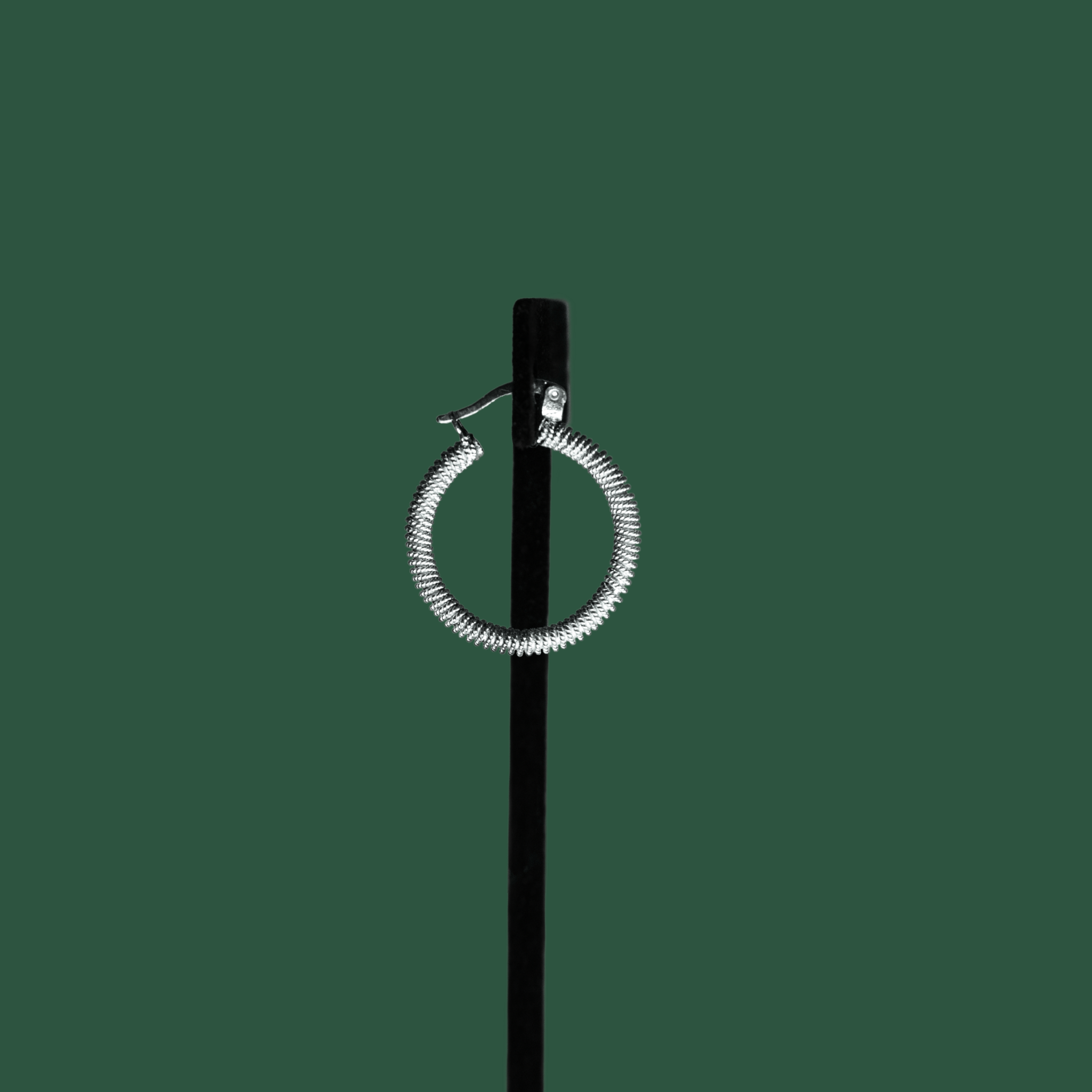 Rosario, handmade filigree MorphEar hoop earring side profile
