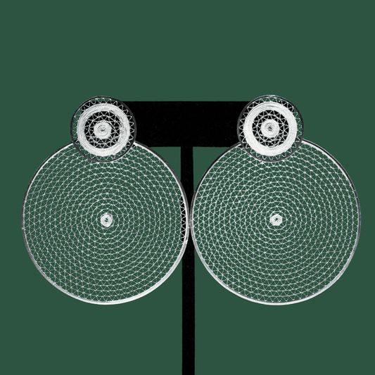 Sol, Custom made MorphEar silver filigree statement earrings  