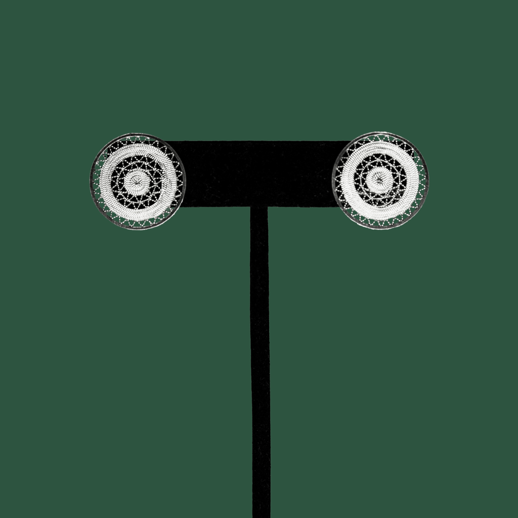 Sol, Custom made MorphEar silver filigree stud earrings 