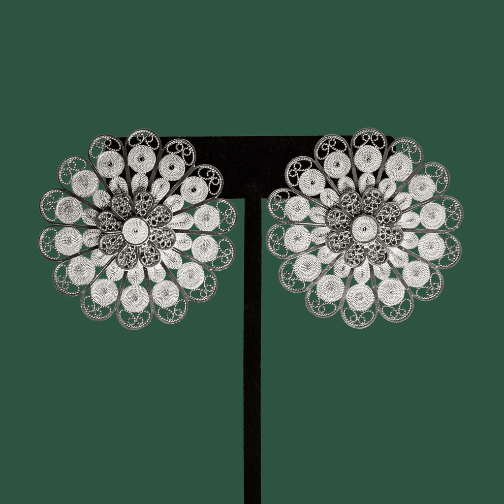 Soledad, handmade silver filigree statement earrings made to order
