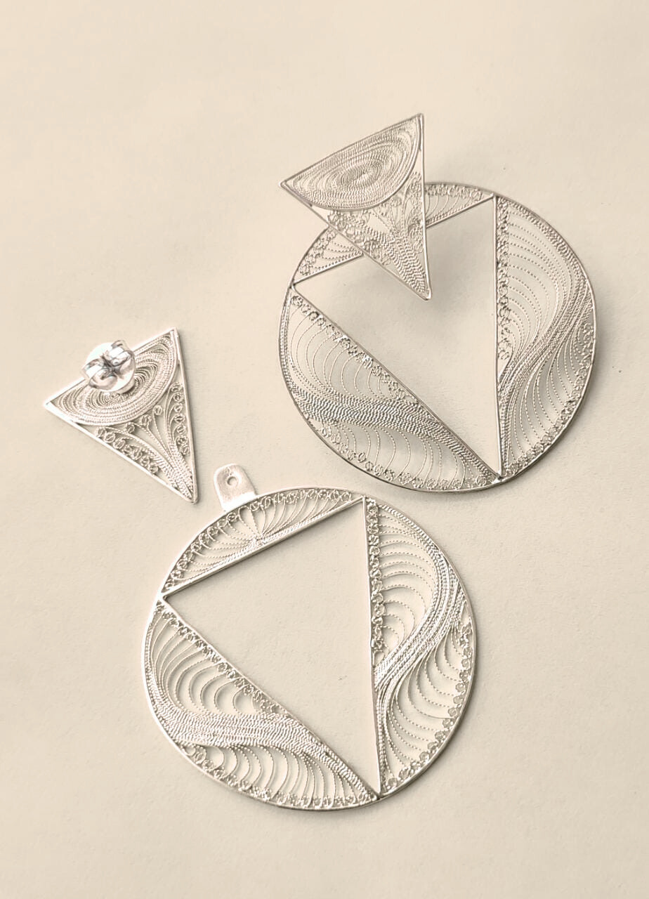 Valerosa handmade silver filigree MorphEar earrings