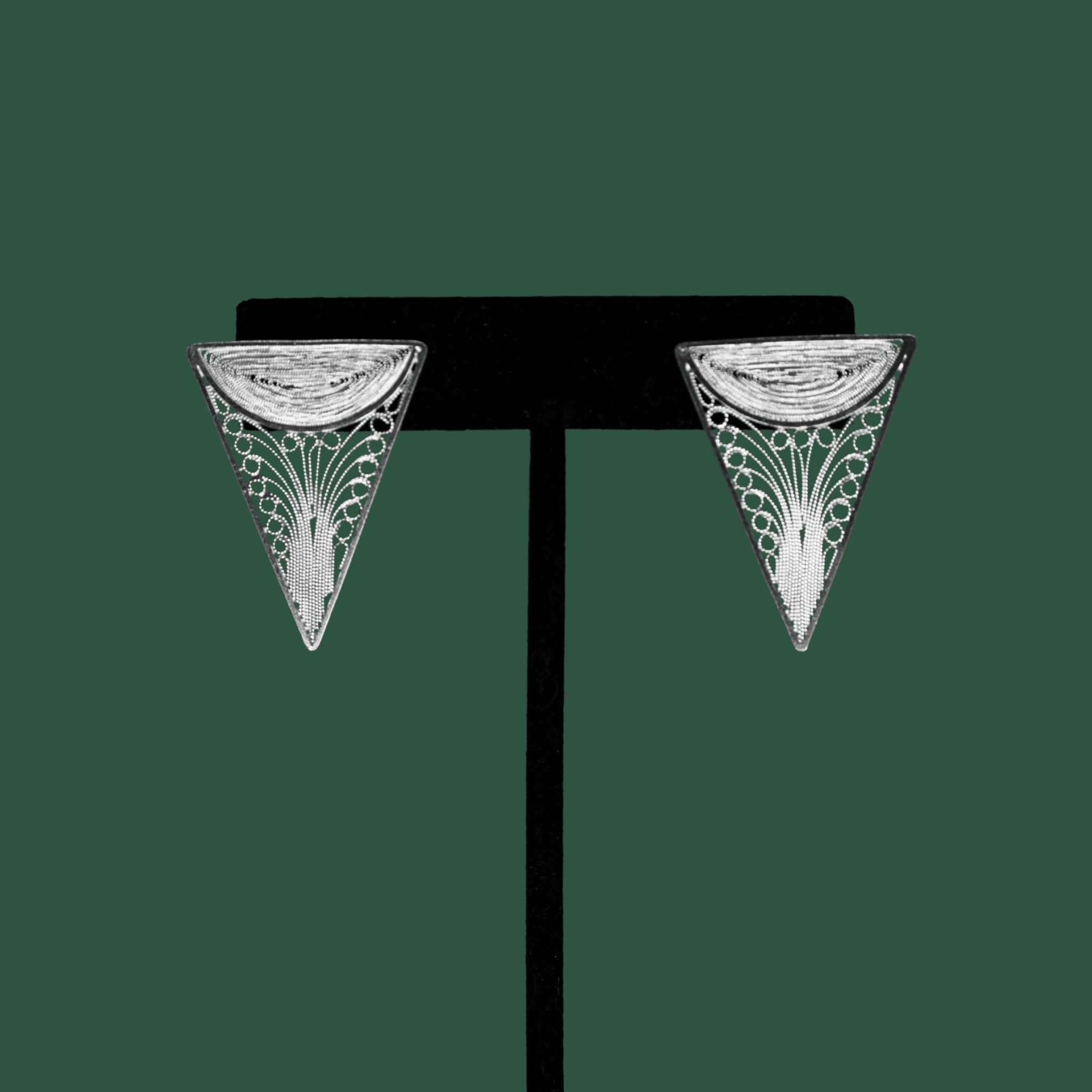 Valerosa, handmade silver filigree MorphEar stud earrings
