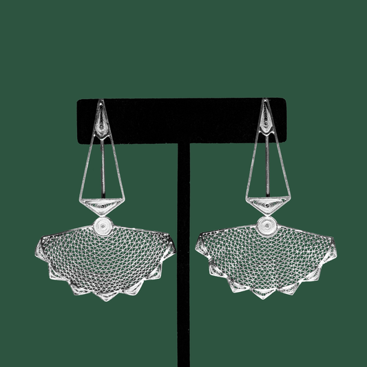 Virtudes, handmade silver filigree MorphEar dangle earrings
